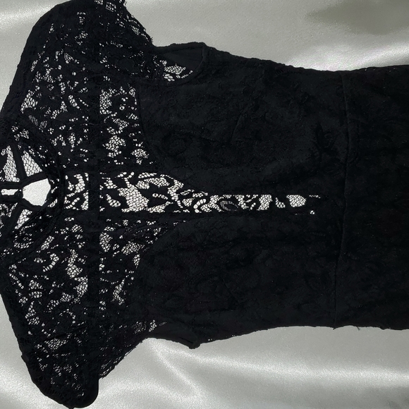Bebe Mini Black Lace Dress - Picture 2 of 7